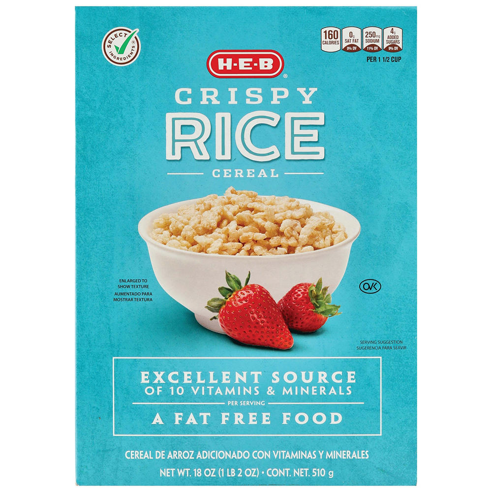 H-E-B Crispy Rice Cereal, 18 oz