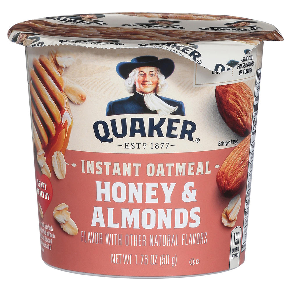 Quaker Instant Oatmeal Cup - Honey & Almonds , 1.76 oz