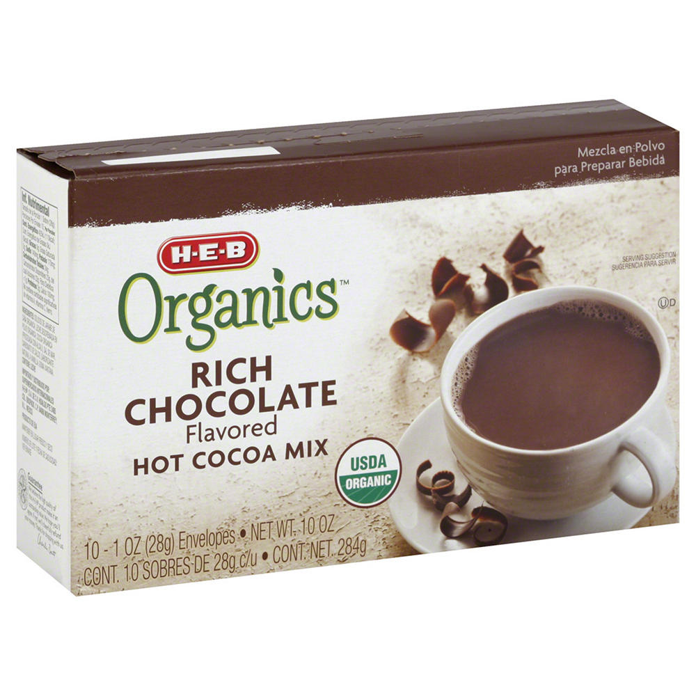 H-E-B Organics Rich Chocolate Hot Cocoa Mix, 10 ct