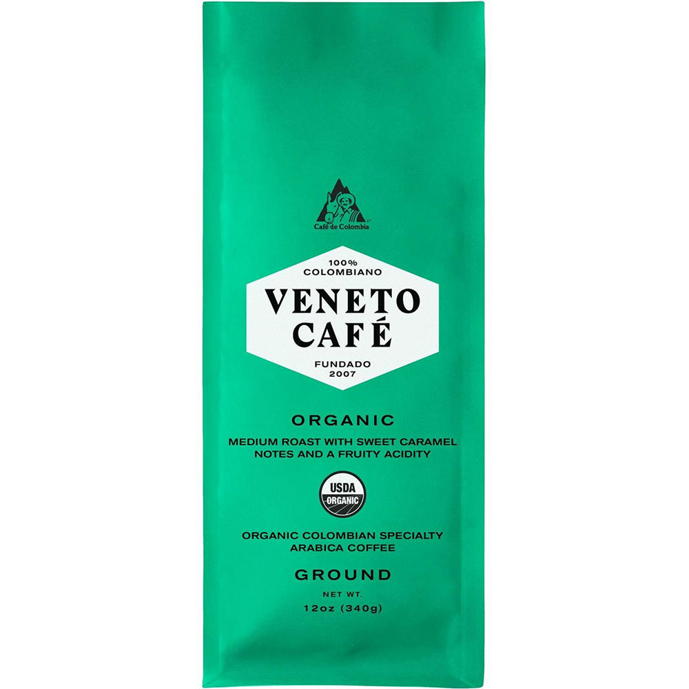 Veneto Cafe Organic 100% Colombian Medium Roast Ground Coffee, 12 oz