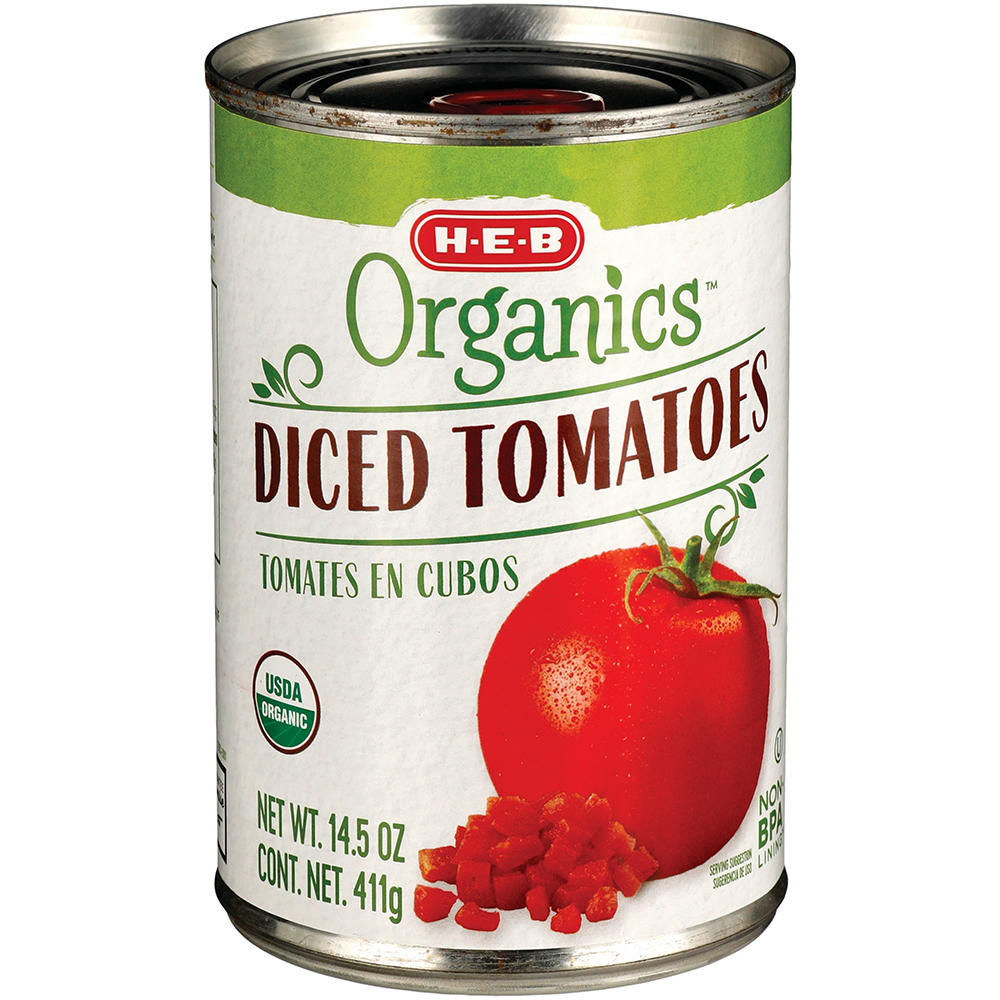 H-E-B Organics Diced Tomatoes, 14.5 oz