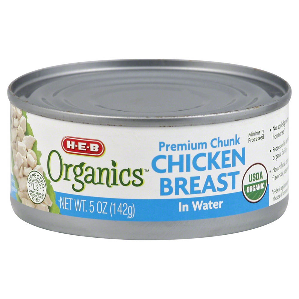 H-E-B Organics Premium Chunk Chicken Breast in Water, 5 oz