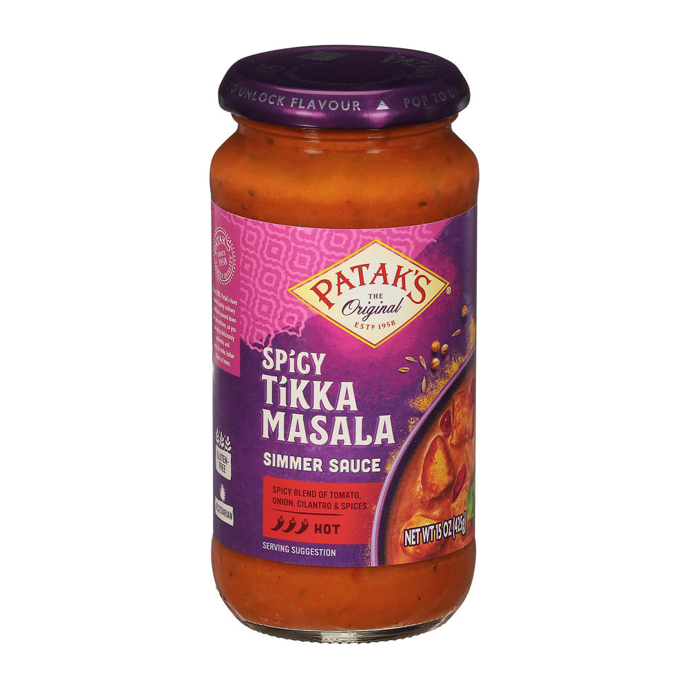 Patak's Tikka Masala Spicy Curry Simmer Sauce - Hot, 15 oz