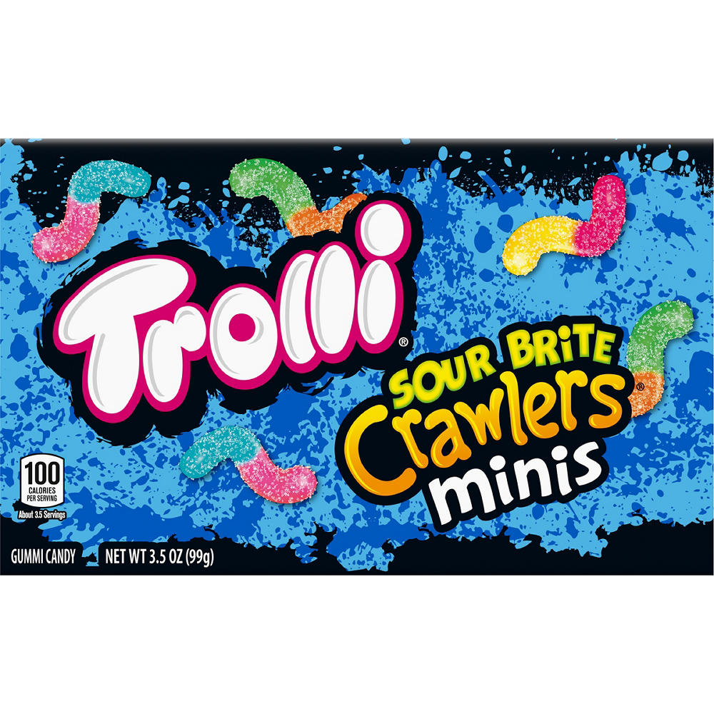 Trolli Sour Brite Crawlers Minis Theater Box Candy, 3.5 oz