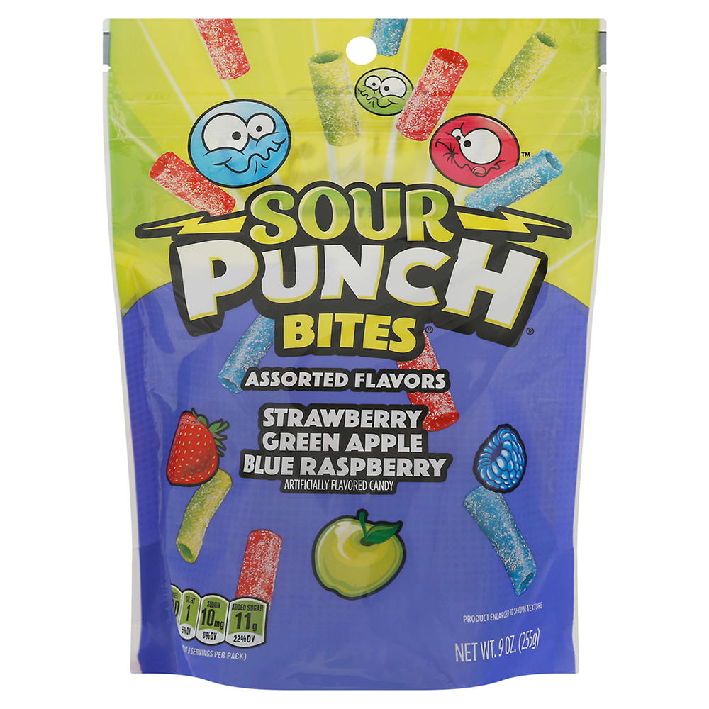 Sour Punch Bites Assorted Flavors Gummy Candy, 9 oz