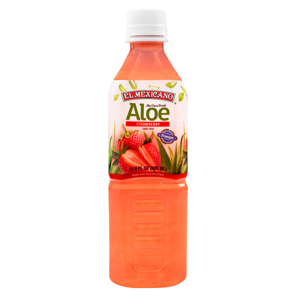 El Mexicano Strawberry Aloe Vera Drink, 16.9 oz