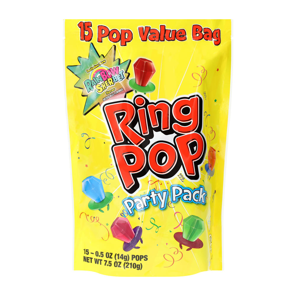 Ring Pop Party Pack Assorted Flavor Lollipops, 15 ct