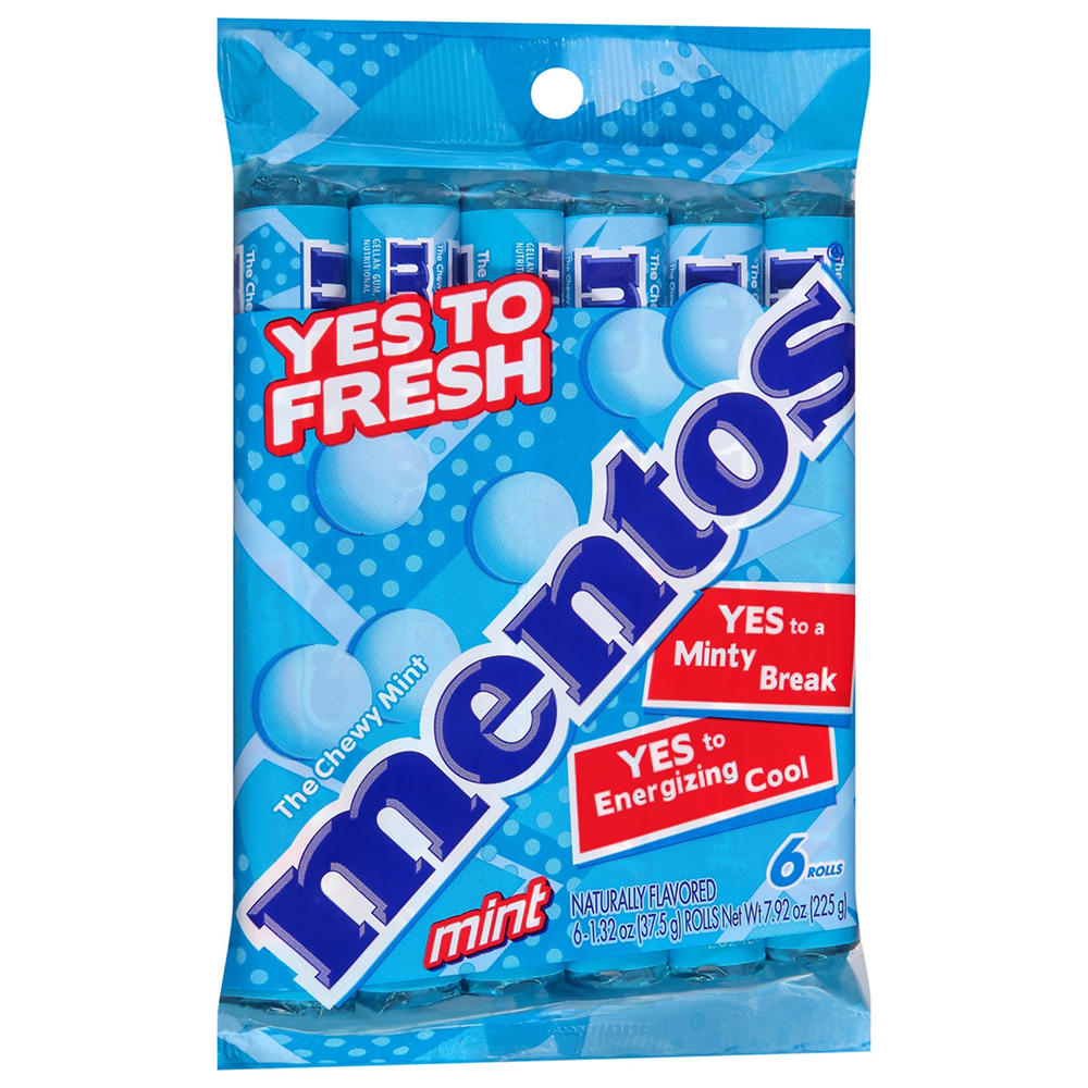 Mentos Chewy Candy Rolls - Mint, 6 pk