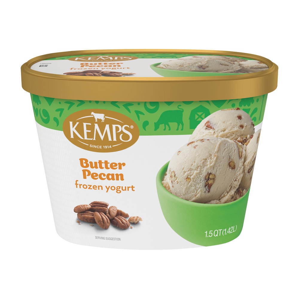 Kemps Butter Pecan Frozen Yogurt, 1.5 qt