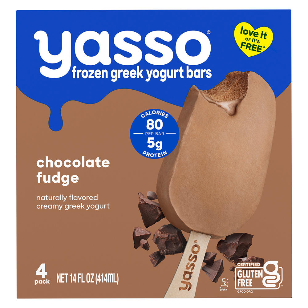 Yasso Chocolate Fudge Frozen Greek Yogurt Bars, 4 ct