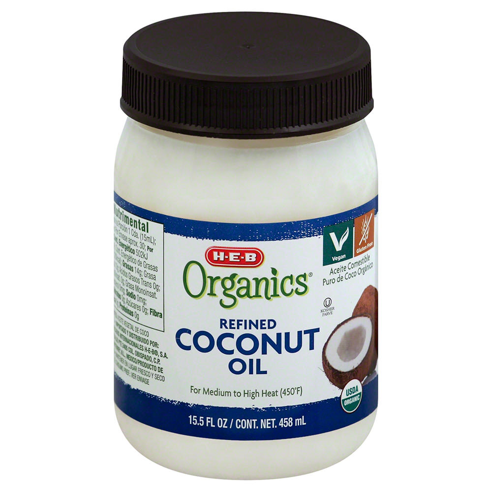 H-E-B Organics Refined Coconut Oil, 15.5 oz