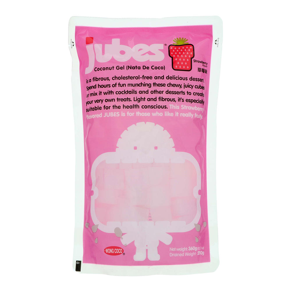 Jubes Nata De Coco Coconut Gel - Strawberry Flavor, 12.7 oz