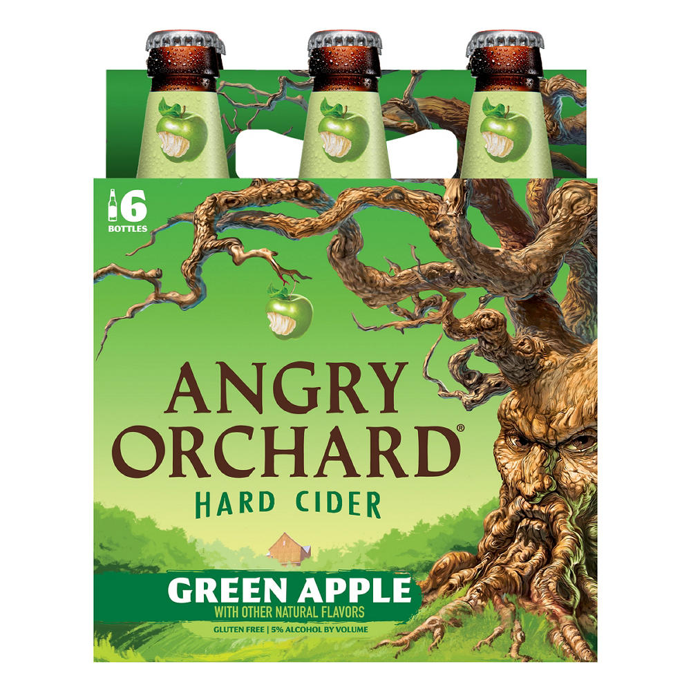 Angry Orchard Green Apple Hard Cider 6 pk Bottles, 12 oz