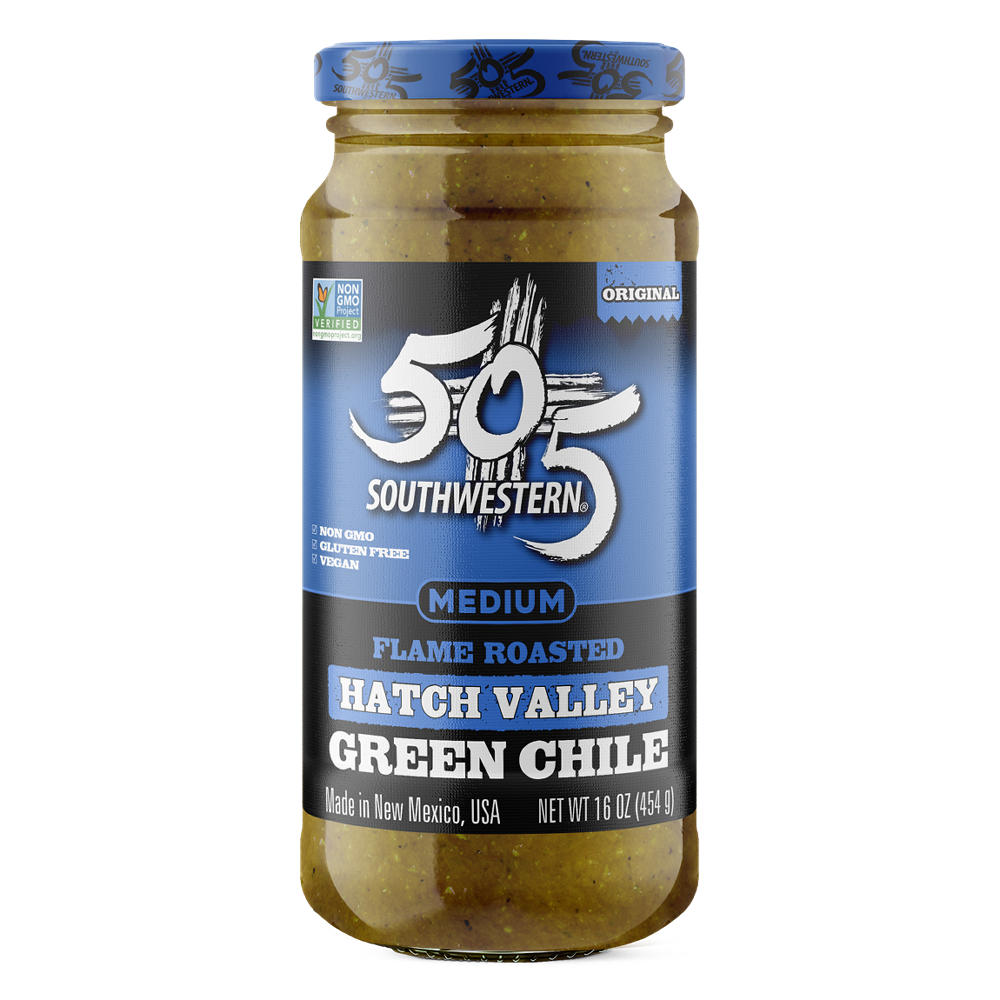 505 Southwestern Medium Flame Roasted Hatch Valley Green Chile, 16 oz