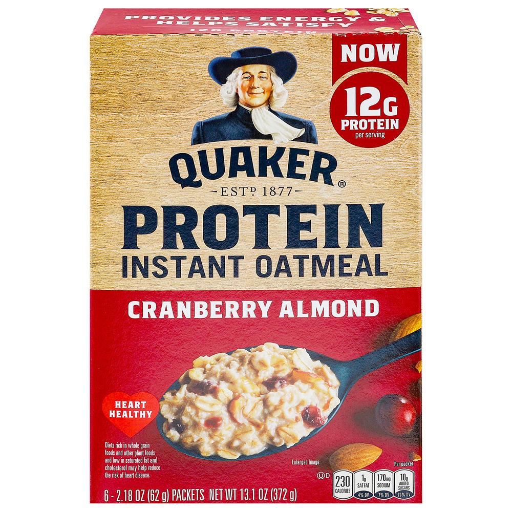 Quaker Select Starts Protein Cranberry Almond Instant Oatmeal, 6 ct