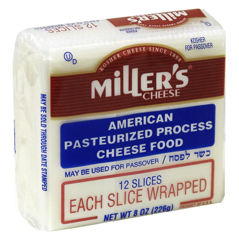 Miller's Cheese American White Cheese Slices, 12 CT