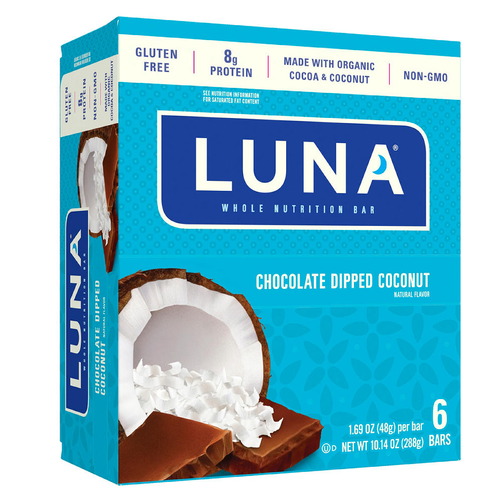 Luna Chocolate Dipped Coconut Bars, 6 pk