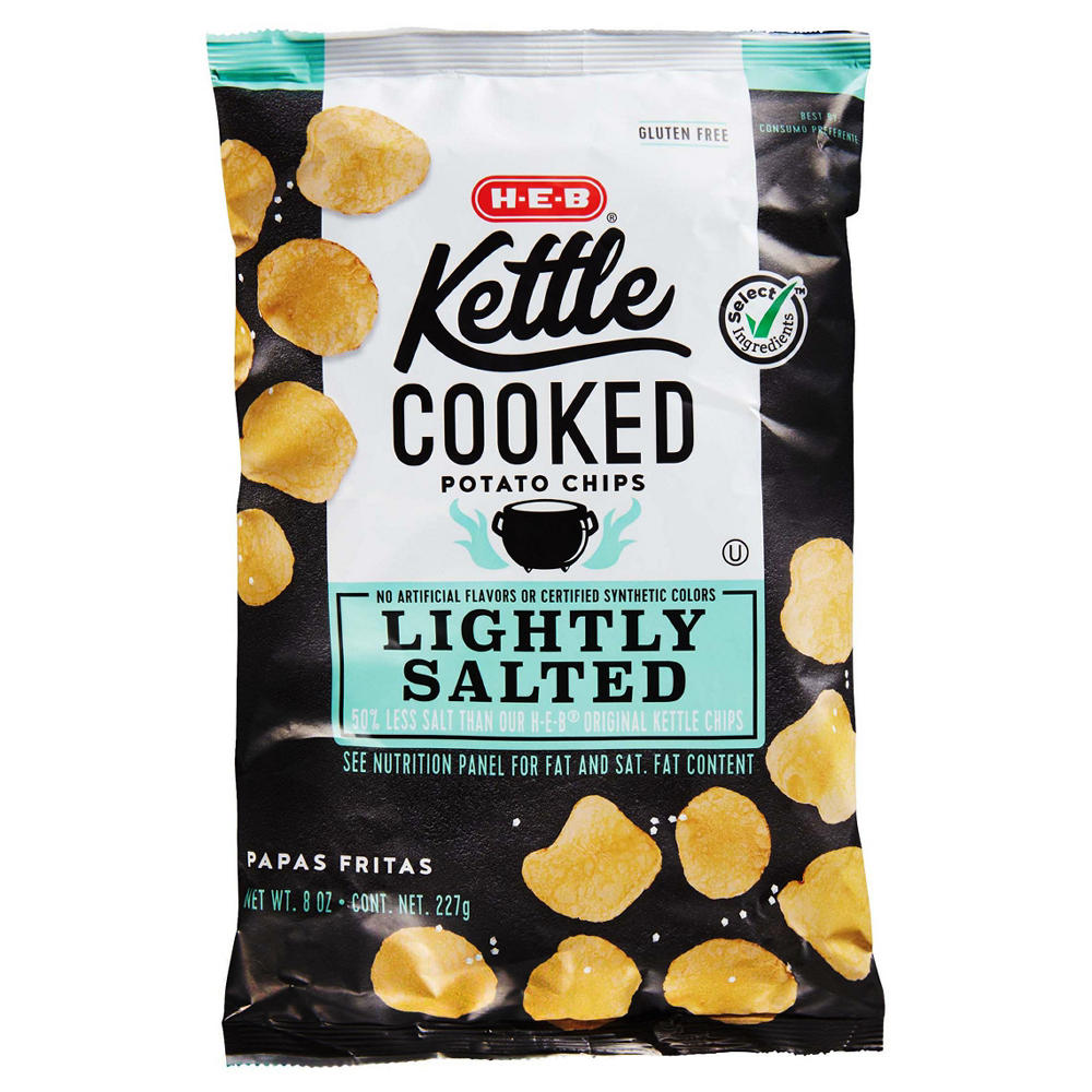 H-E-B Kettle Cooked Potato Chips - Lightly Salted, 8 oz