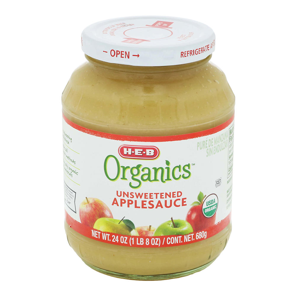 H-E-B Organics Unsweetened Applesauce, 24 oz