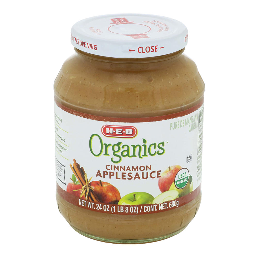 H-E-B Organics Cinnamon Applesauce, 24 oz