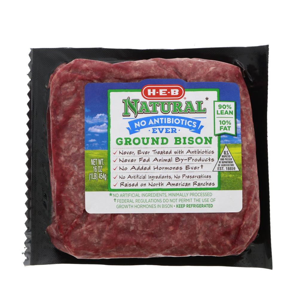 H-E-B Natural Ground Bison, 1 lb