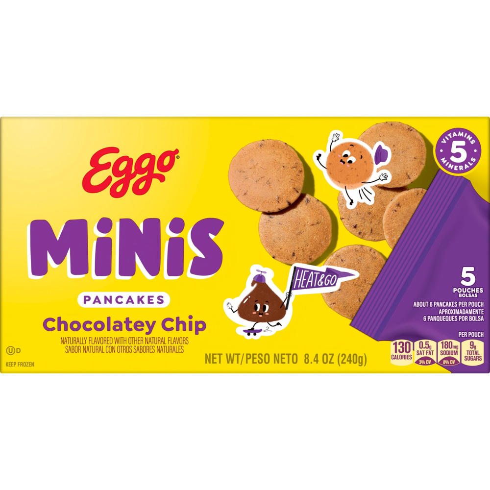 Eggo Minis Chocolatey Chip Pancake Bites Pouches, 5 ct