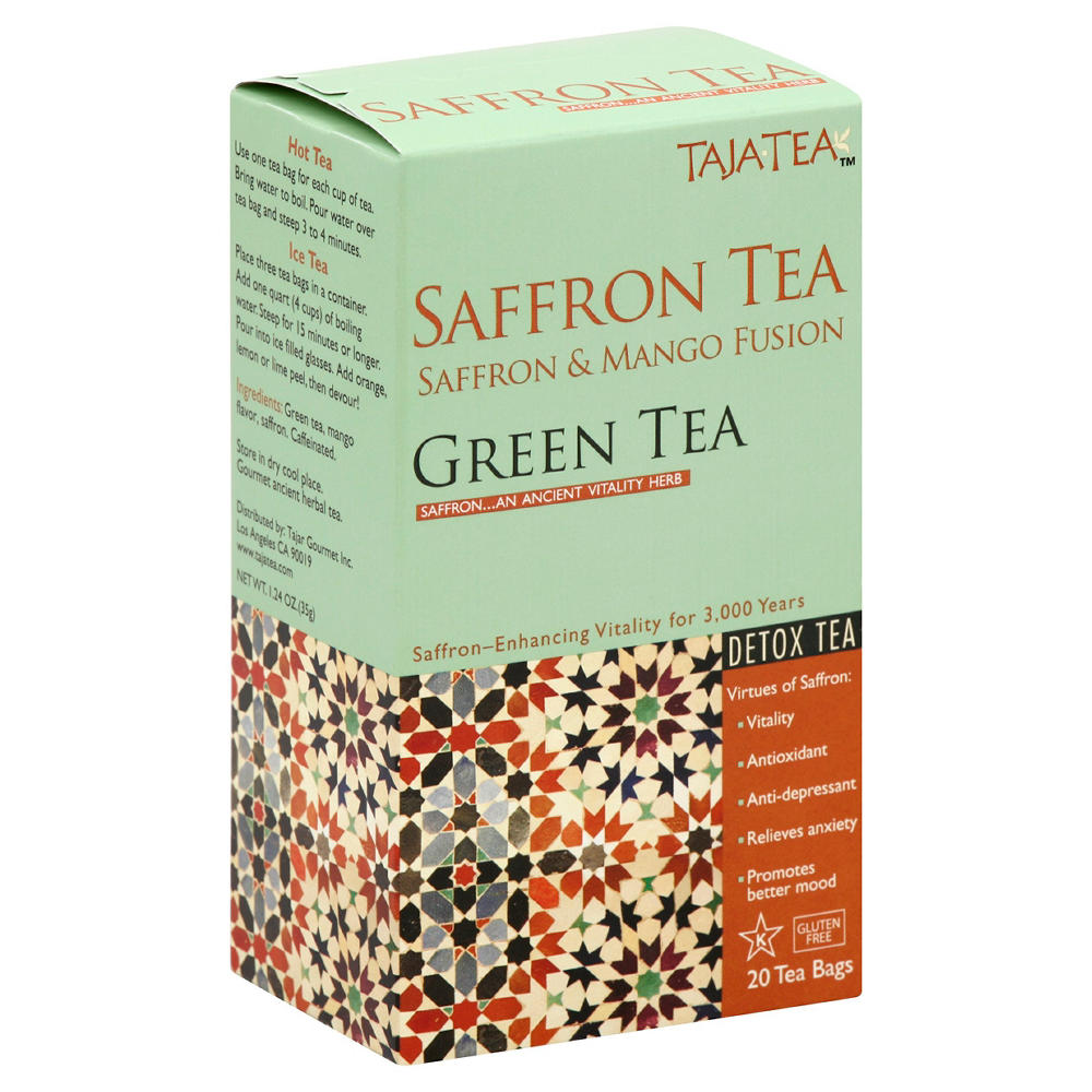 TajaTea Saffron and Mango Fusion Green Tea, 20 ct