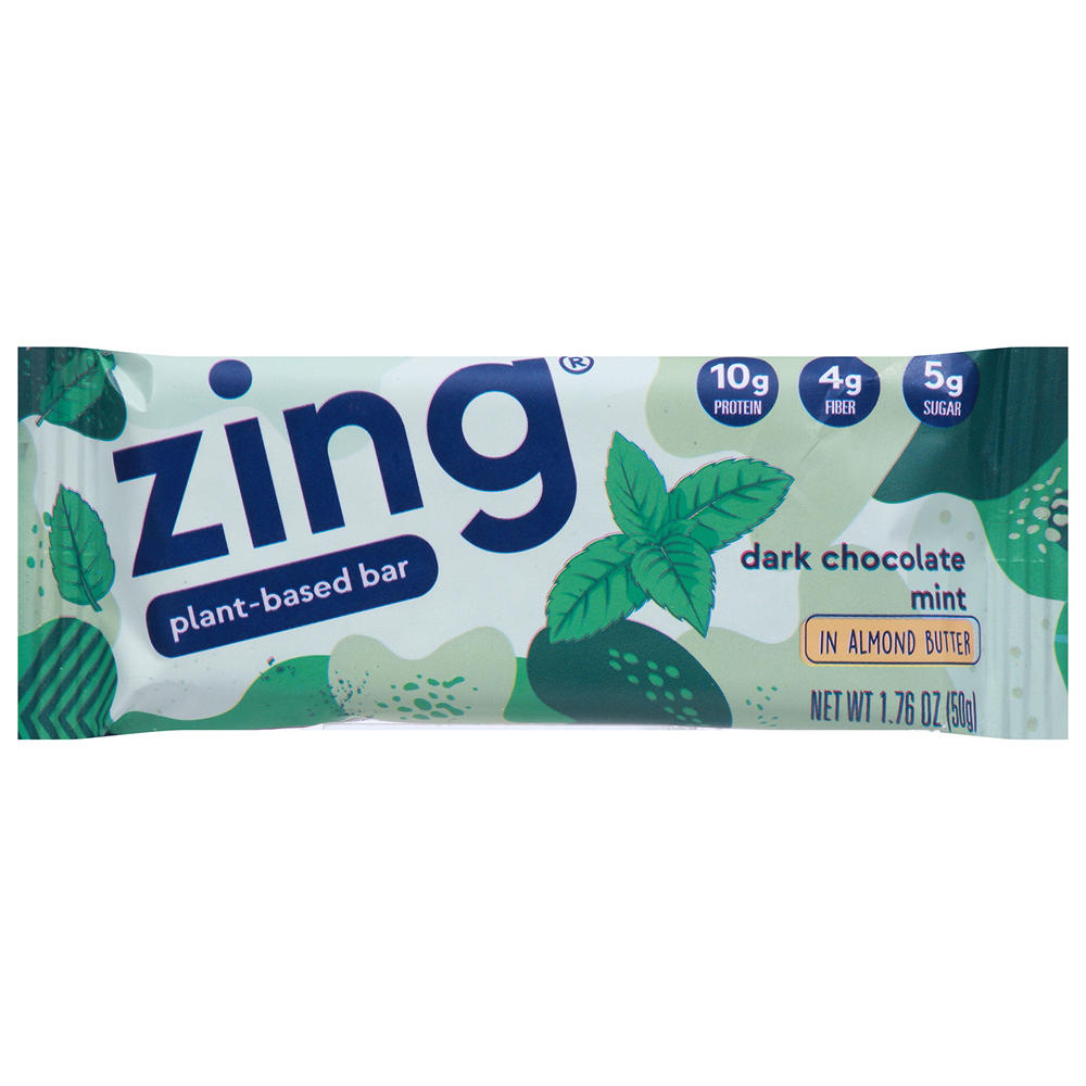 Zing Dark Chocolate Mint Plant-Based Bar, 1.76 oz