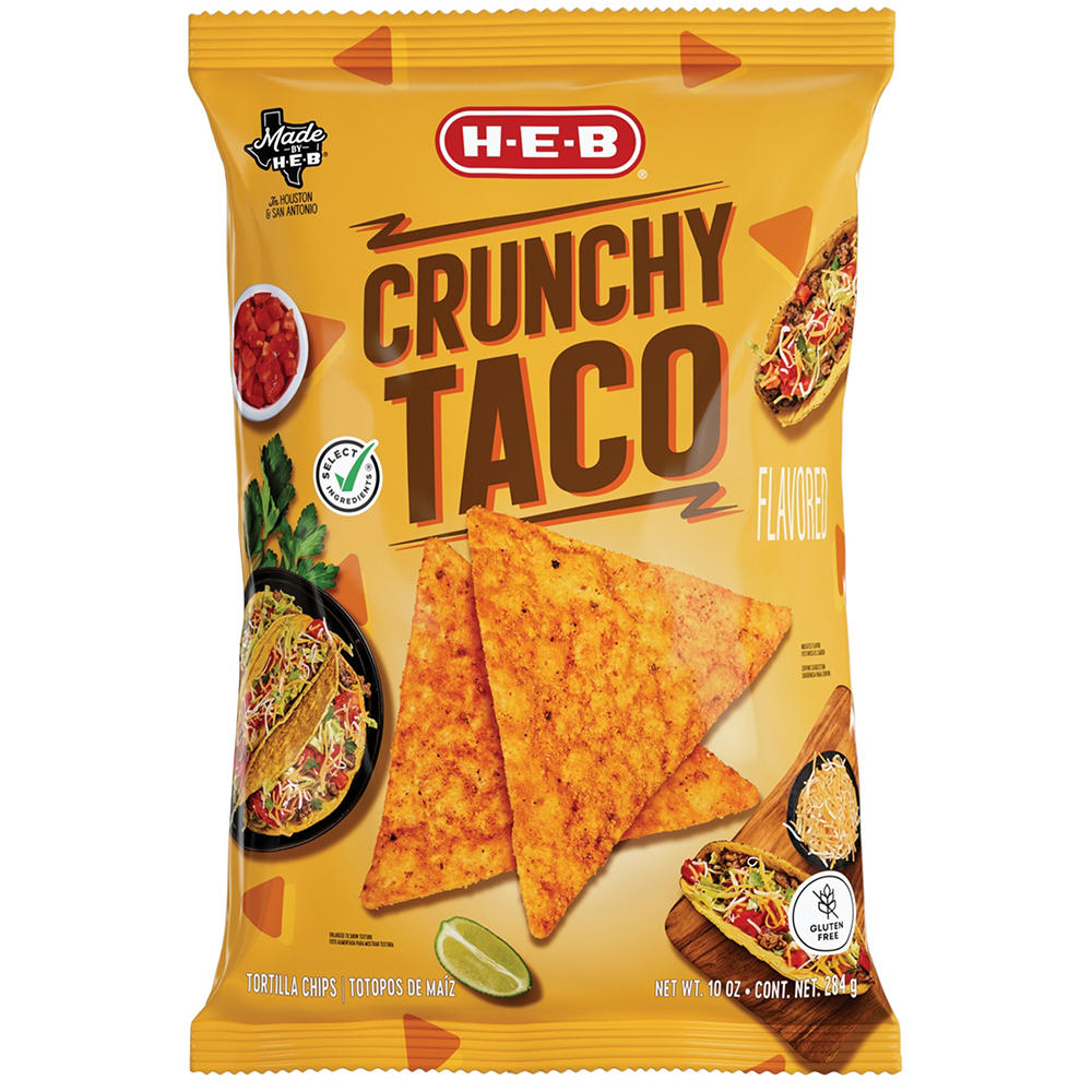 H-E-B Crunchy Taco Flavored Tortilla Chips, 10 oz