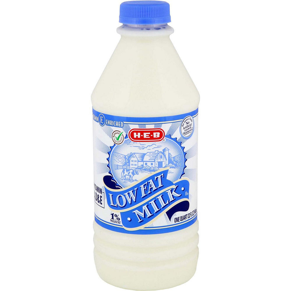 H-E-B Low-Fat 1% Milk, 1 qt