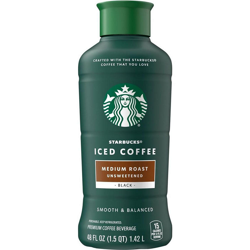 Starbucks Chilled Iced Coffee Beverage - Unsweetened Black Medium Roast, 48 oz
