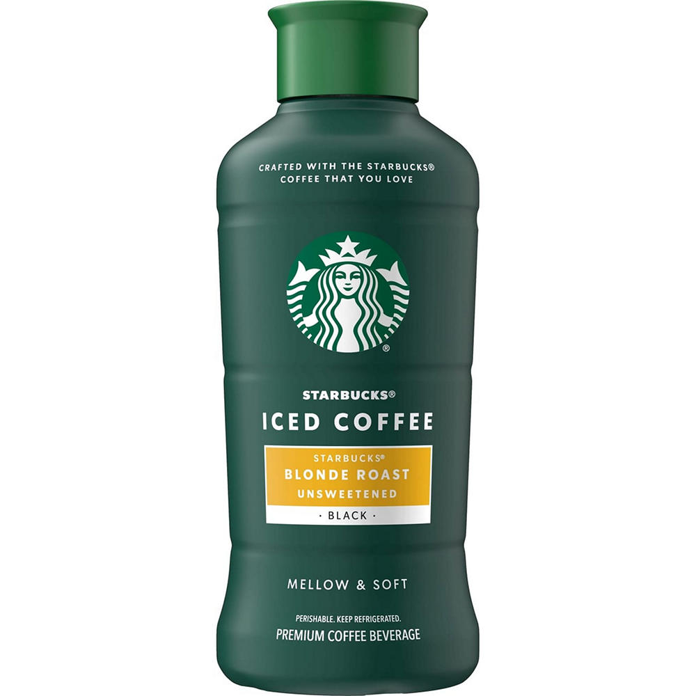 Starbucks Chilled Iced Coffee Beverage - Unsweetened Black Blonde Roast, 48 oz