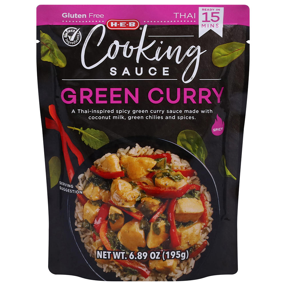 H-E-B Cooking Sauce - Spicy Green Curry, 6.89 oz