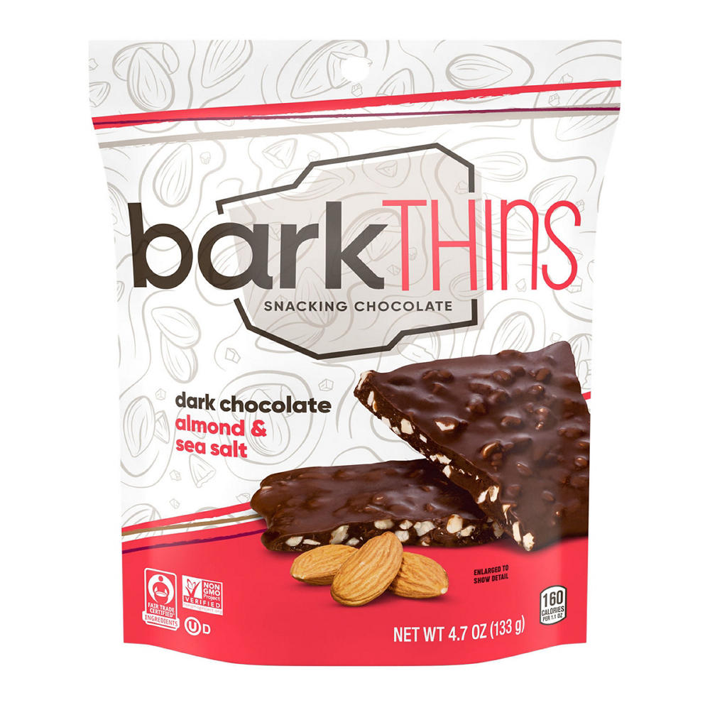 barkTHINS Dark Chocolate Almond & Sea Salt Snacking Chocolate, 4.7 oz