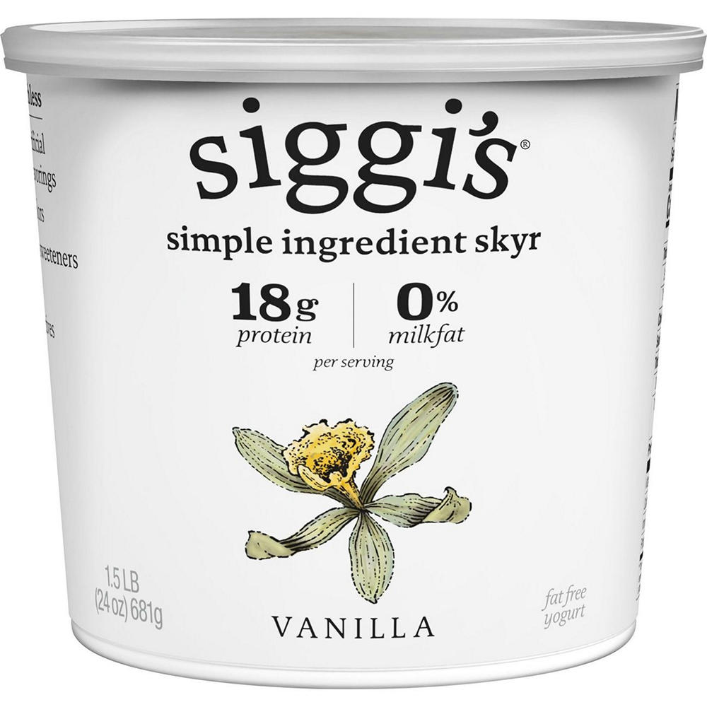 Siggi's Non-Fat Strained Skyr Yogurt - Vanilla, 24 oz