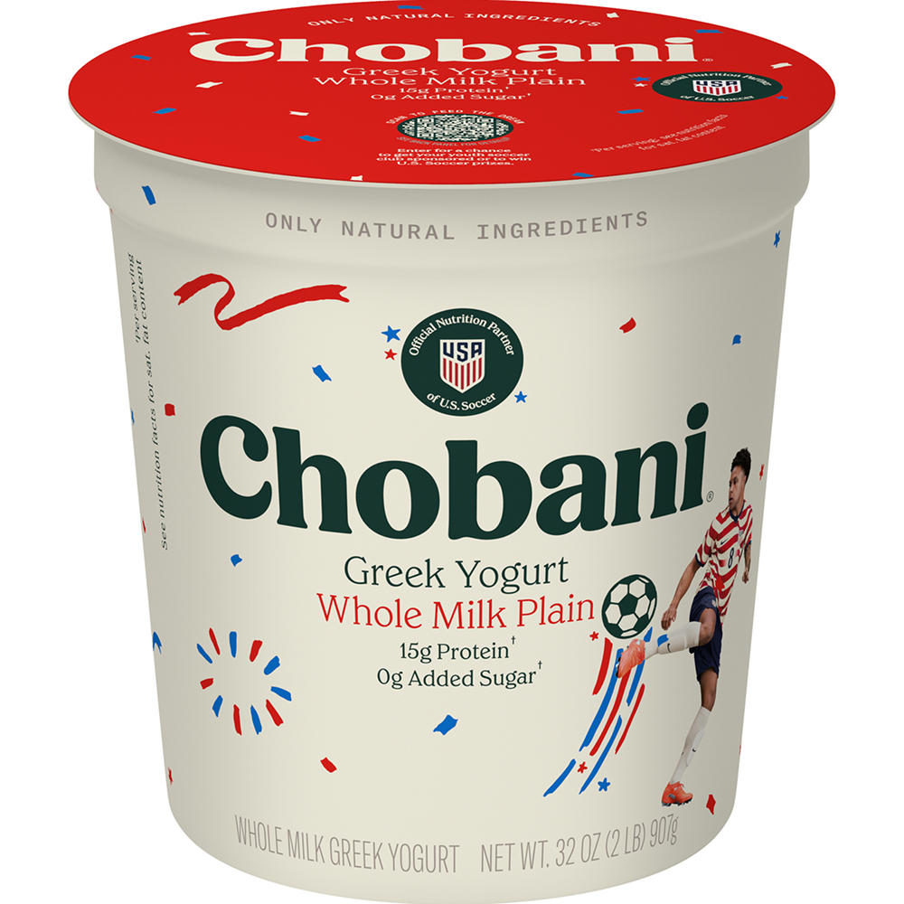 Chobani 15g Protein Whole Milk Plain Greek Yogurt, 32 oz