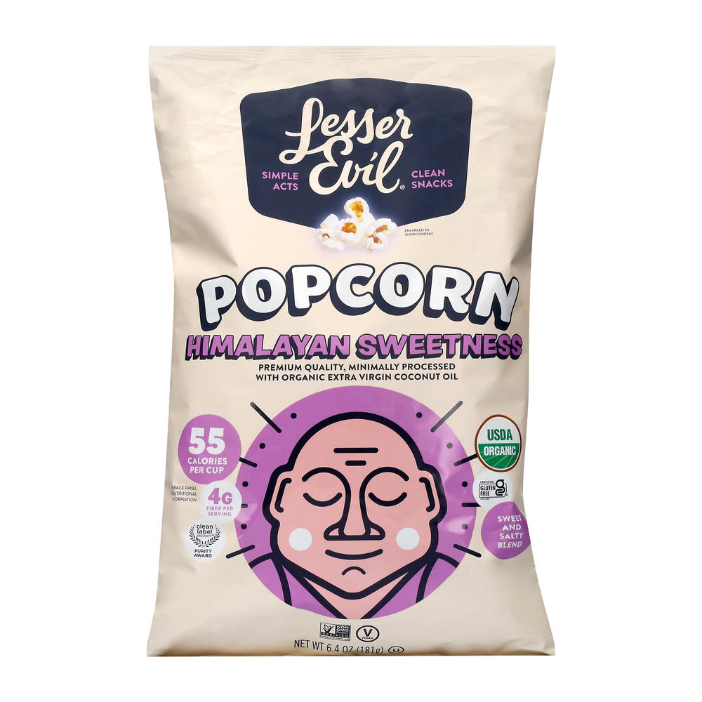 LesserEvil Organic Popped Popcorn - Himalayan Sweetness, 6.4 oz