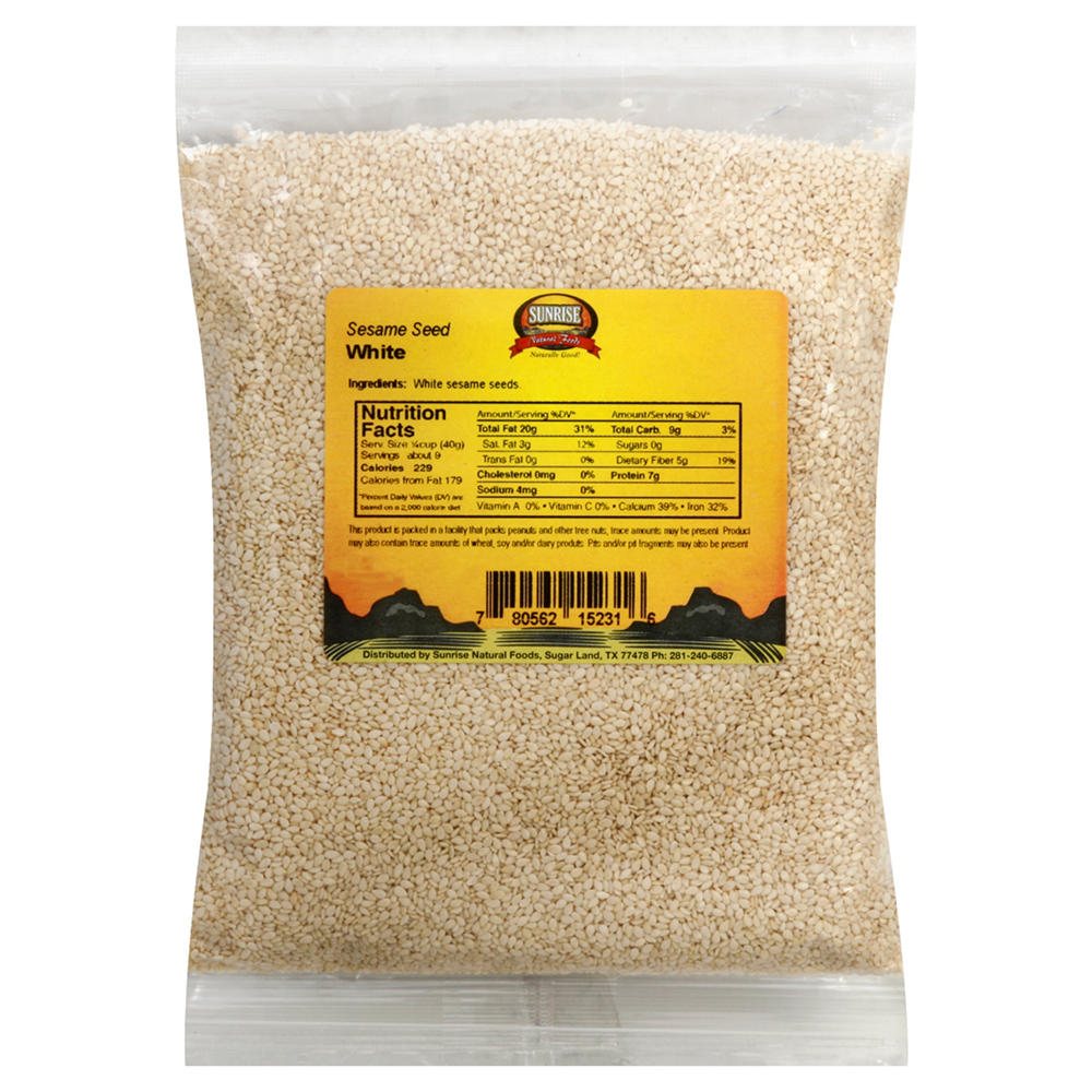 Sunrise Natural Foods White Sesame Seeds, 14 oz