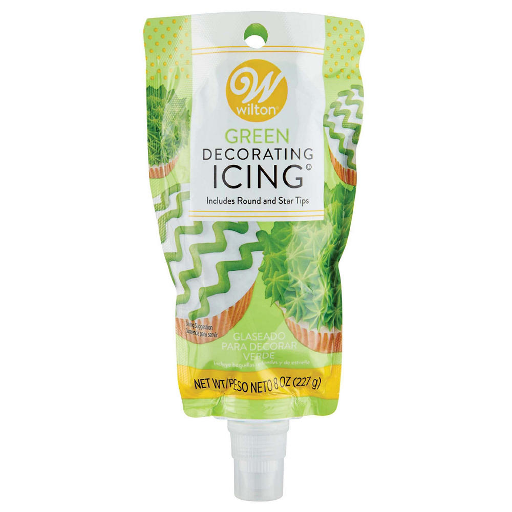 Wilton Decorating Icing Pouch with Tips - Green, 8 oz