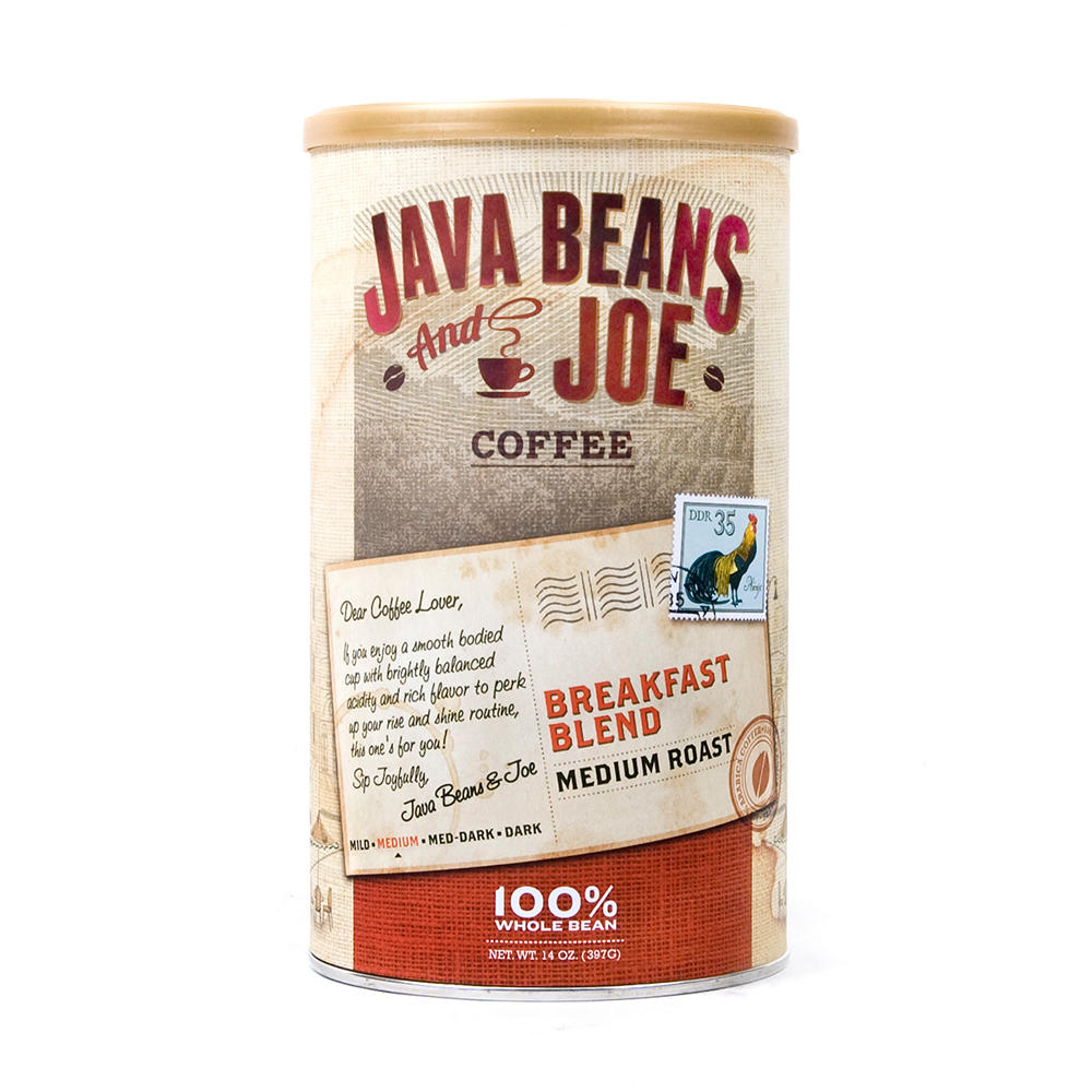 Java Beans & Joe Breakfast Blend Medium Roast Whole Bean Coffee, 14 oz