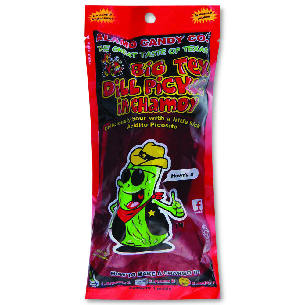 Alamo Candy Co. Big Tex Dill Pickle in Chamoy