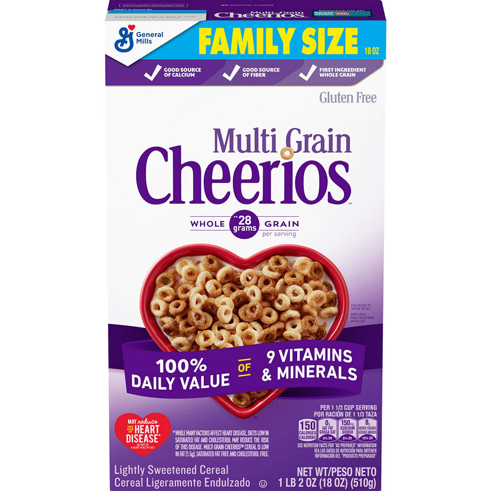 General Mills Multi-Grain Cheerios Cereal Family Size, 18 oz