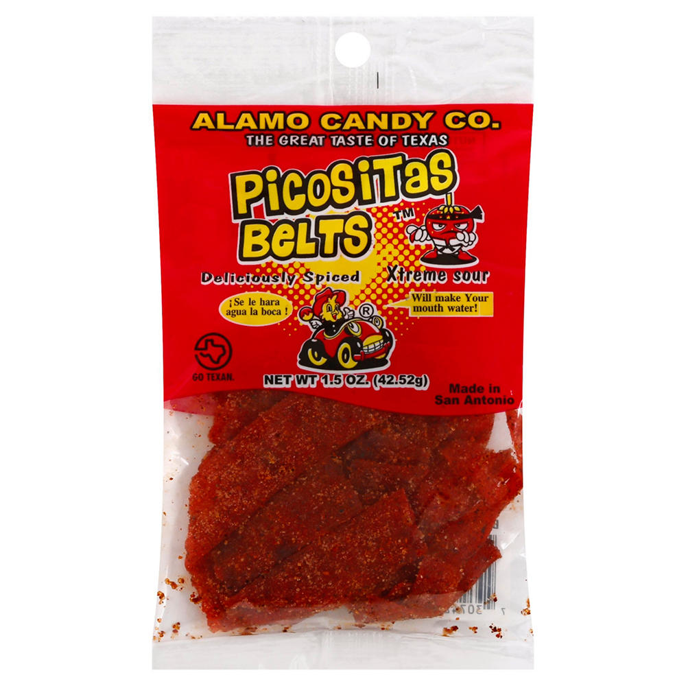 Alamo Candy Co. Picositas Extreme Sour Belts, 1.5 oz