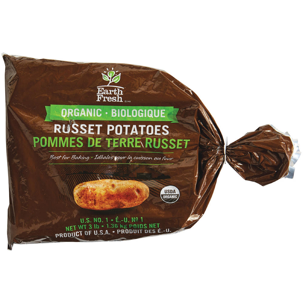 Fresh Organic Russet Potatoes, 3 lb Bag