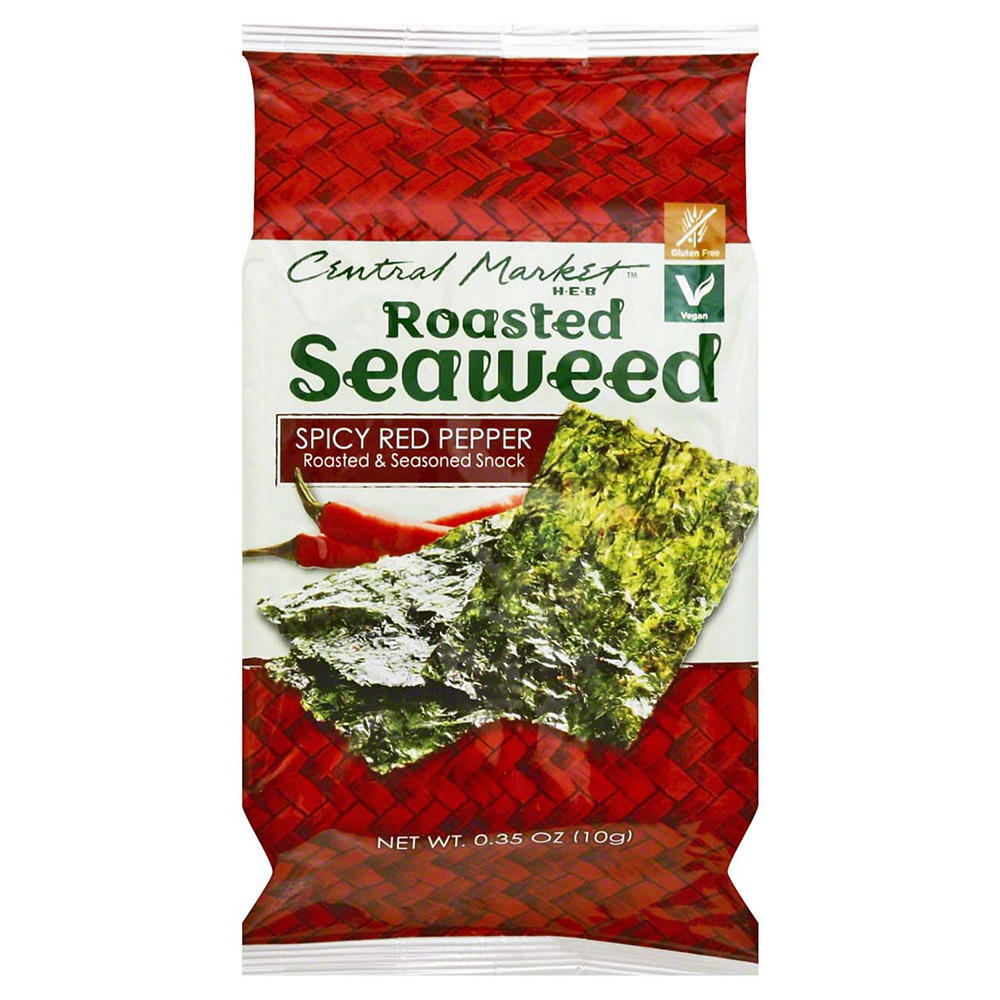 Central Market Spicy Red Pepper Roasted Seaweed Snack, 0.35 oz