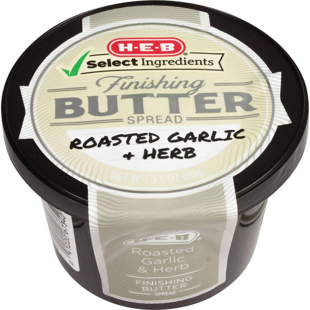 H-E-B Roasted Garlic & Herb Finishing Butter Spread, 3.5 oz