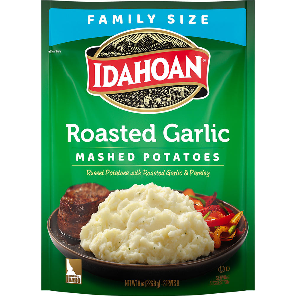 Idahoan Roasted Garlic Mashed Potatoes Family Size, 8 oz