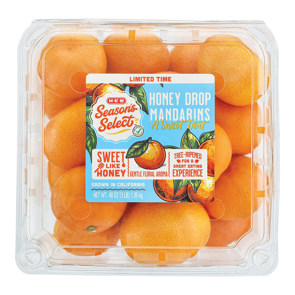 H-E-B Season's Select Fresh Honey Drop Mandarins, 3 lbs