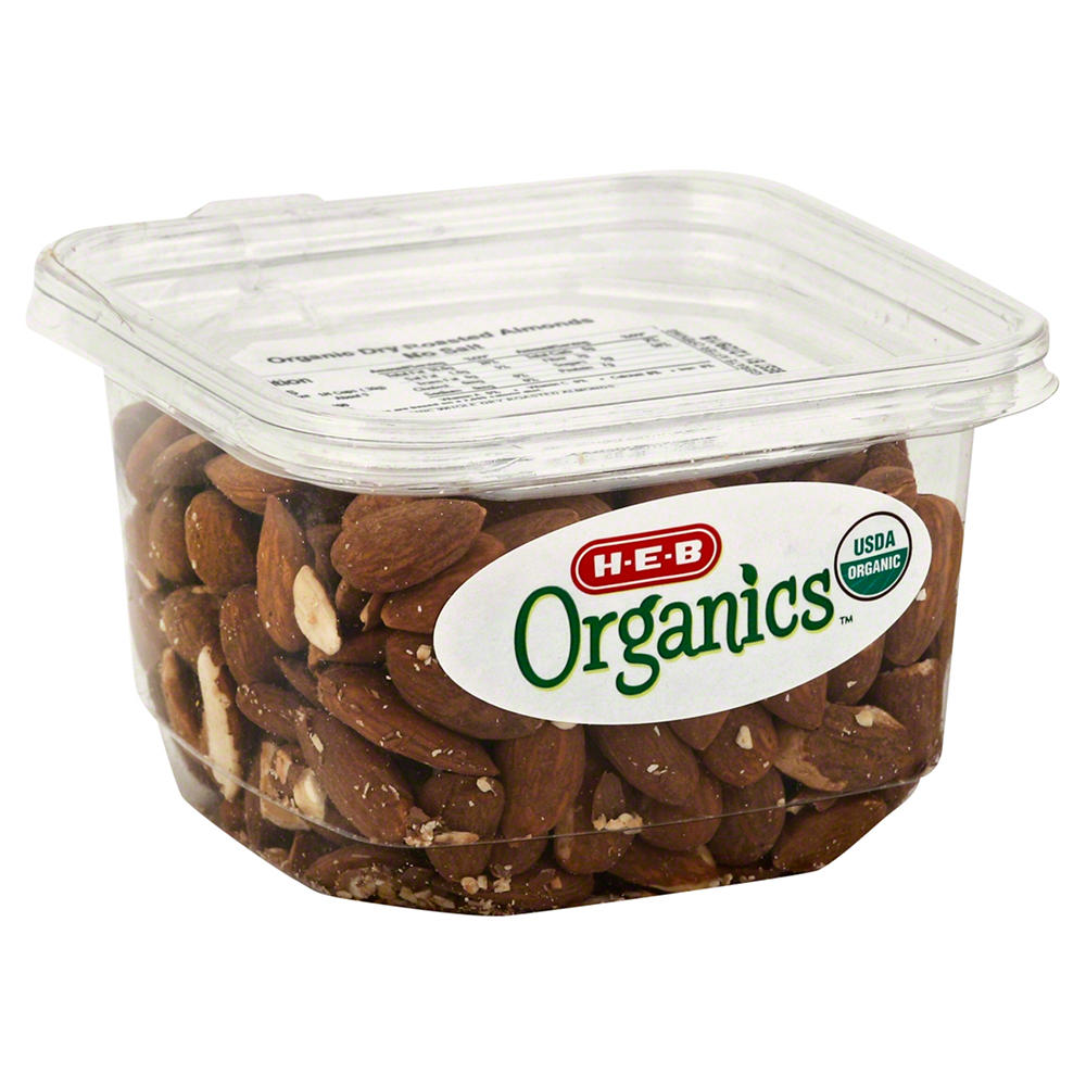 H-E-B Organics Unsalted Dry Roasted Almonds, 9.5 oz