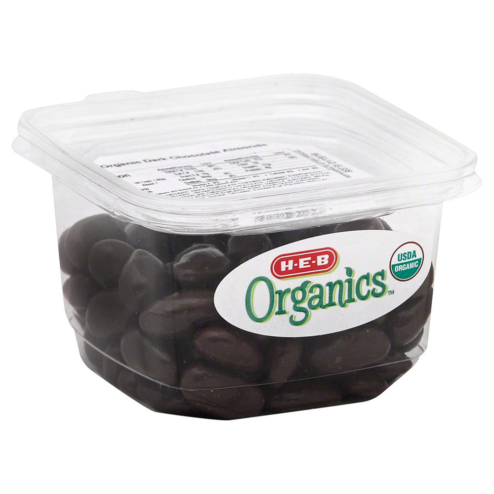 H-E-B Organics Dark Chocolate Almonds, 9.8 oz